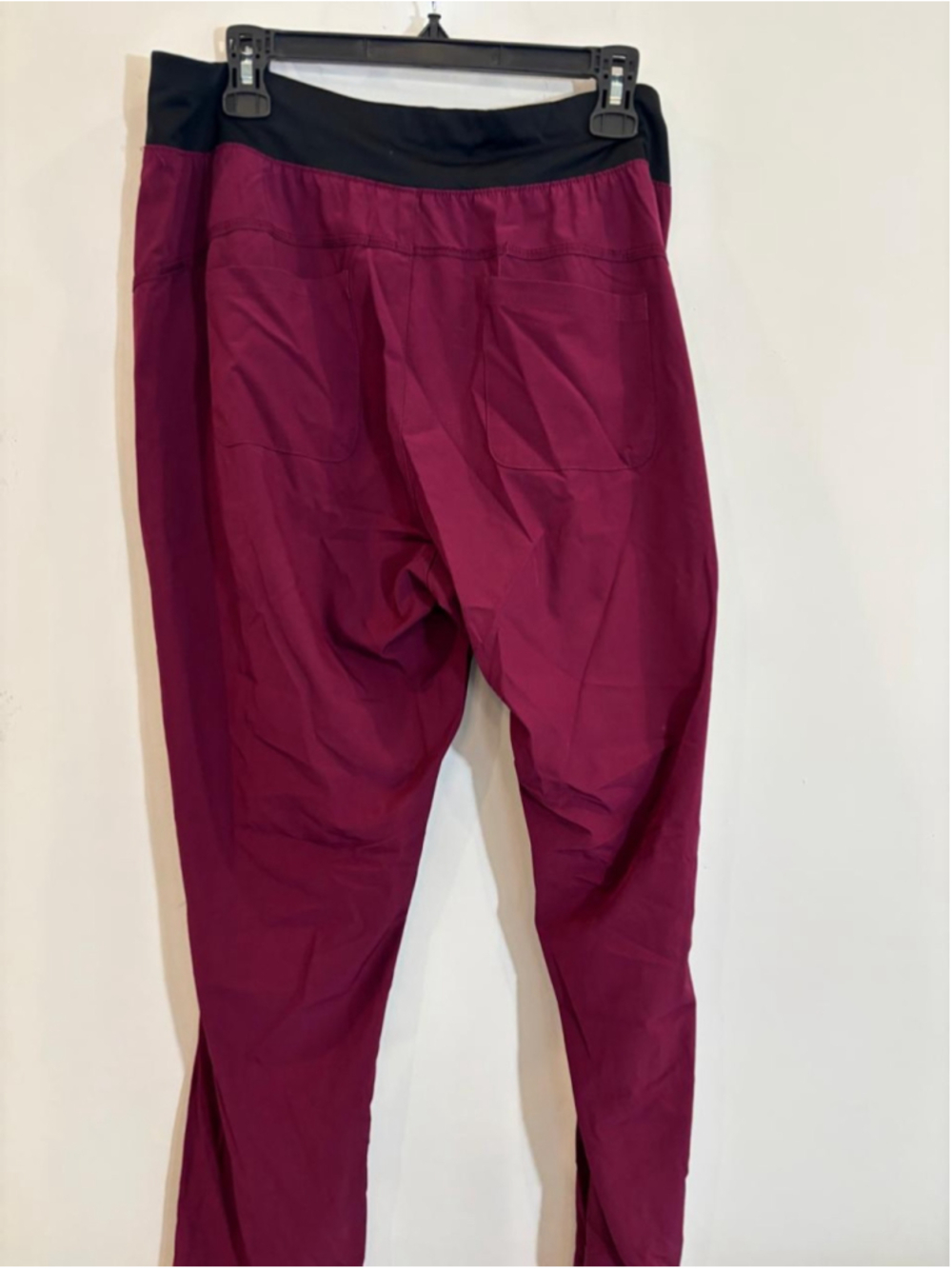 Women's Healing Hands Performance Sport Scrub Pants XL Burgundy Black #C89 - Picture 5 of 5